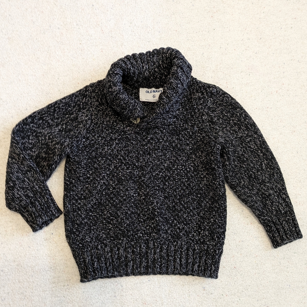*4/$20* Black knit shawl collar sweater